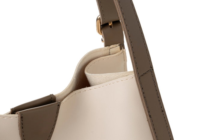Lucky Bees Bolso Tote Crema y Visón Oscuro
